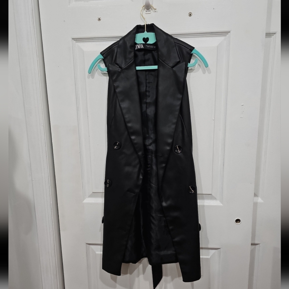 ZARA Long Leather Vest
